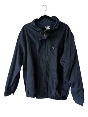 Bulwark FR Flame Resistant Navy Blue Heavy Duty Workwear Utility Coat Size Large